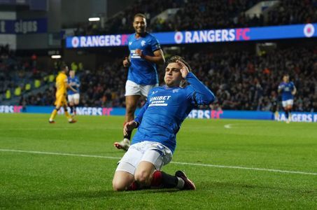 Rangers' Ridvan Yilmaz celebrates scoring