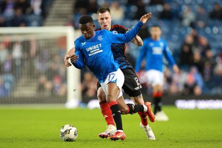 Rabbi Matondo running through on goal just before scoring