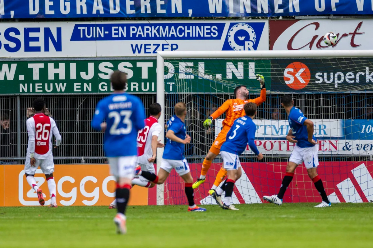 Liam Kelly makes great save during friendly with Ajax (Image: Rangers FC)